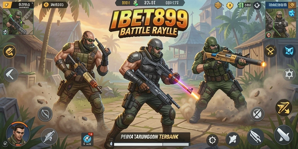Tangkapan layar IBET899 menampilkan aksi seru dalam pertarungan Battle Royale.