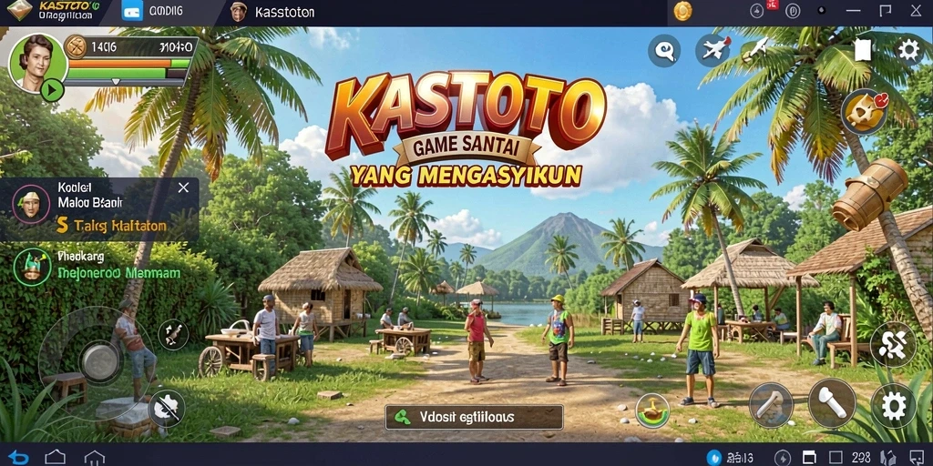 Tampilan gameplay KASTOTO yang penuh warna dan mengasyikkan.