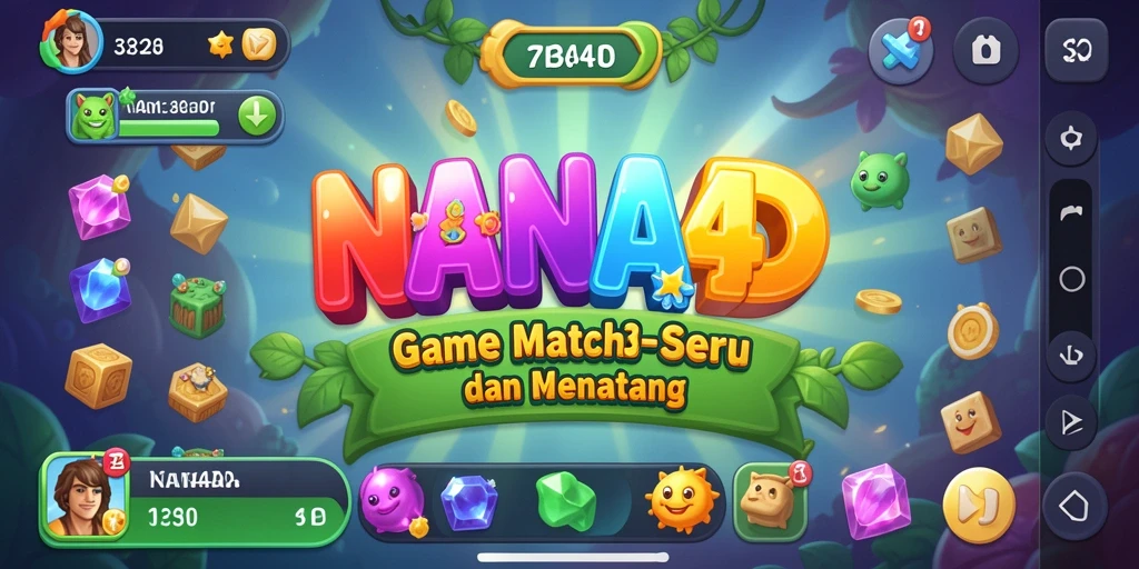 Tampilan gameplay Match-3 yang menarik di NANA4D.