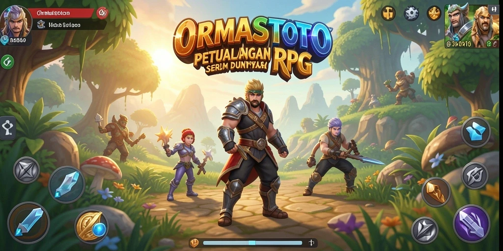 Tampilan gameplay <strong>ORMASTOTO</strong> yang menampilkan pertempuran seru dalam dunia RPG.
