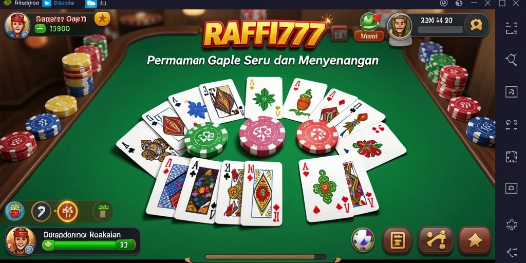 Tampilan gameplay seru Gaple di RAFFI777 yang penuh aksi.