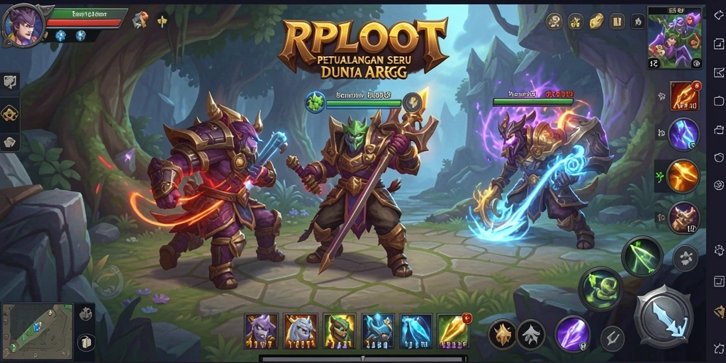 Tampilan layar gameplay RPLOOT dengan aksi pertarungan seru.
