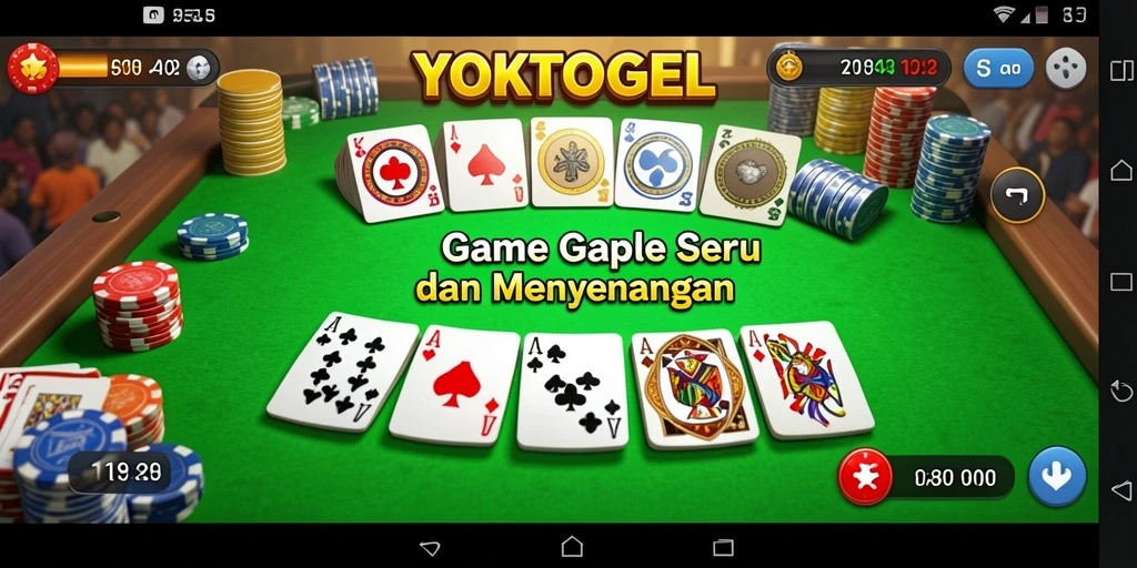 Tampilan gameplay seru dari game Gaple YOKTOGEL.