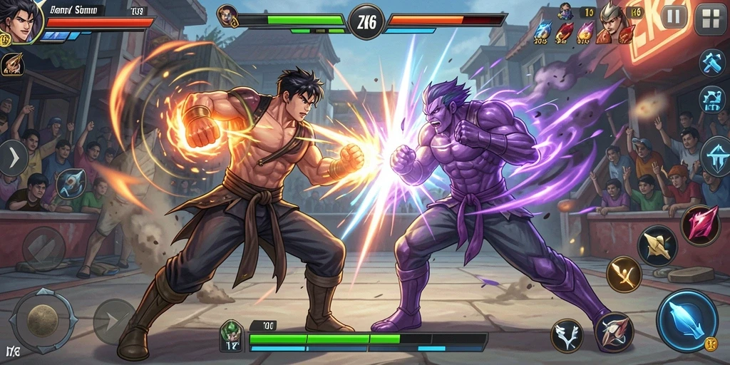 Tampilan screenshot ZK6 menunjukkan aksi pertarungan yang intens dan mengesankan.